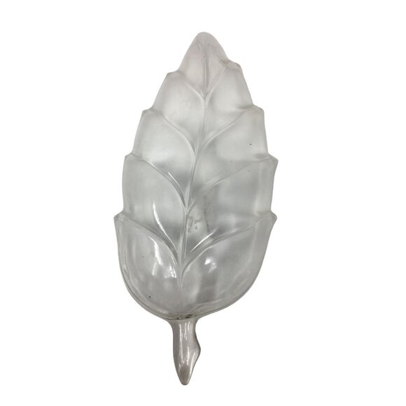 Clear Glass Leaf Shaped Bowl/Serving Dish - about 10'' Long - Picture 2 of 5